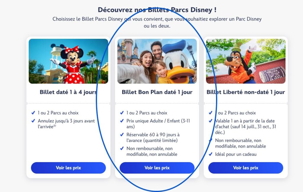 disney billet pas cher