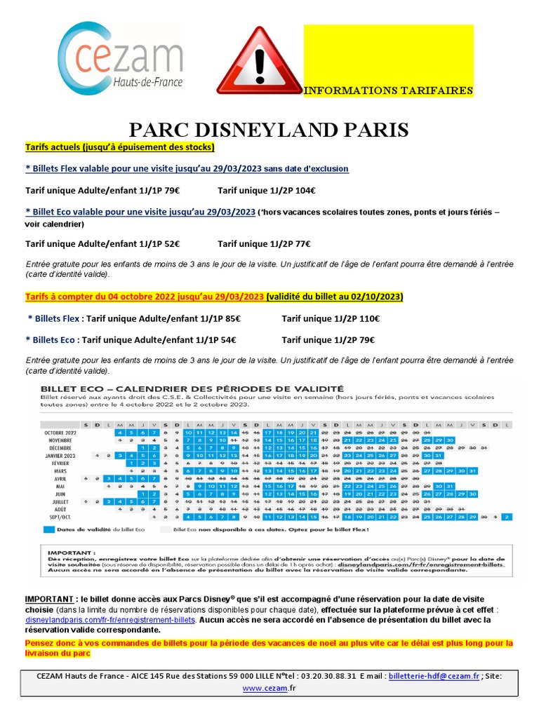 billet pour disneyland